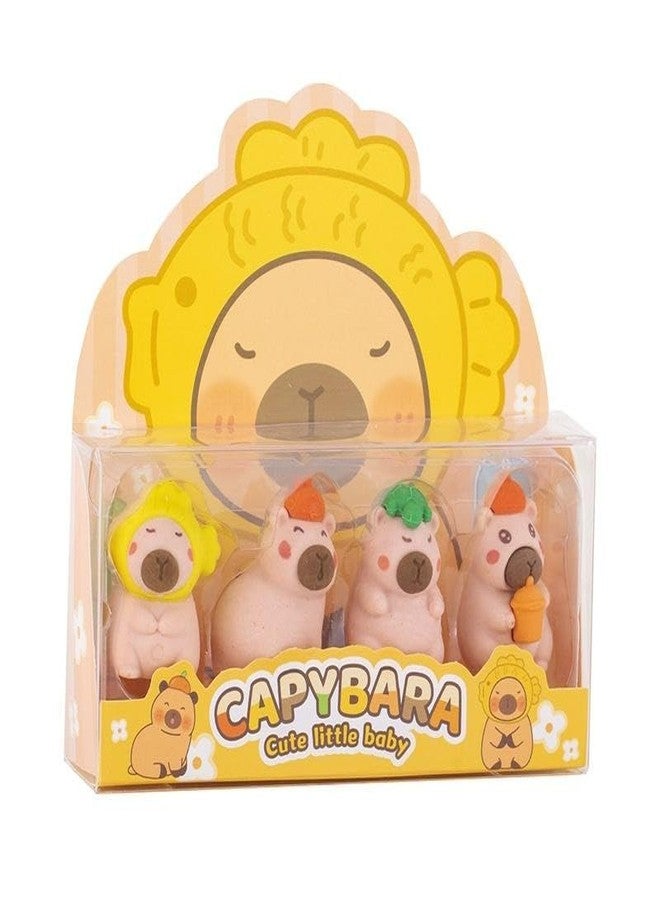 Crafty Cuddle ممحاة كرافتي كادل بأشكال لطيفة للأطفال - طقم من قطعتين | ممحاة مطاطية للأولاد والبنات في المدرسة | هدية مثالية لهدايا مستلزمات القرطاسية (كابيبارا) - Image 2
